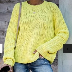Vici Dolls Neon Yellow knit sweater